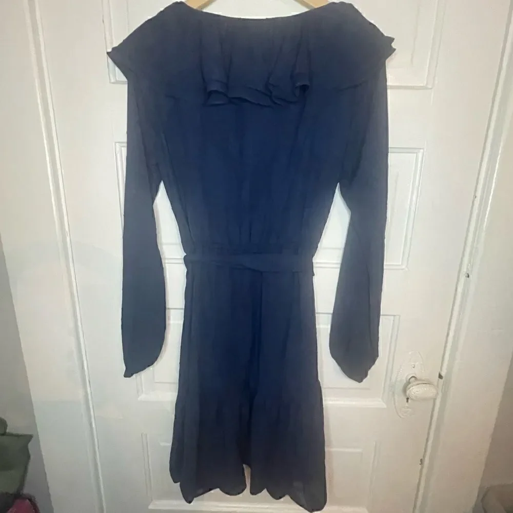 NWTs Michael Kors Ruffled V-Neck Tiered Hem Dress Size Medium